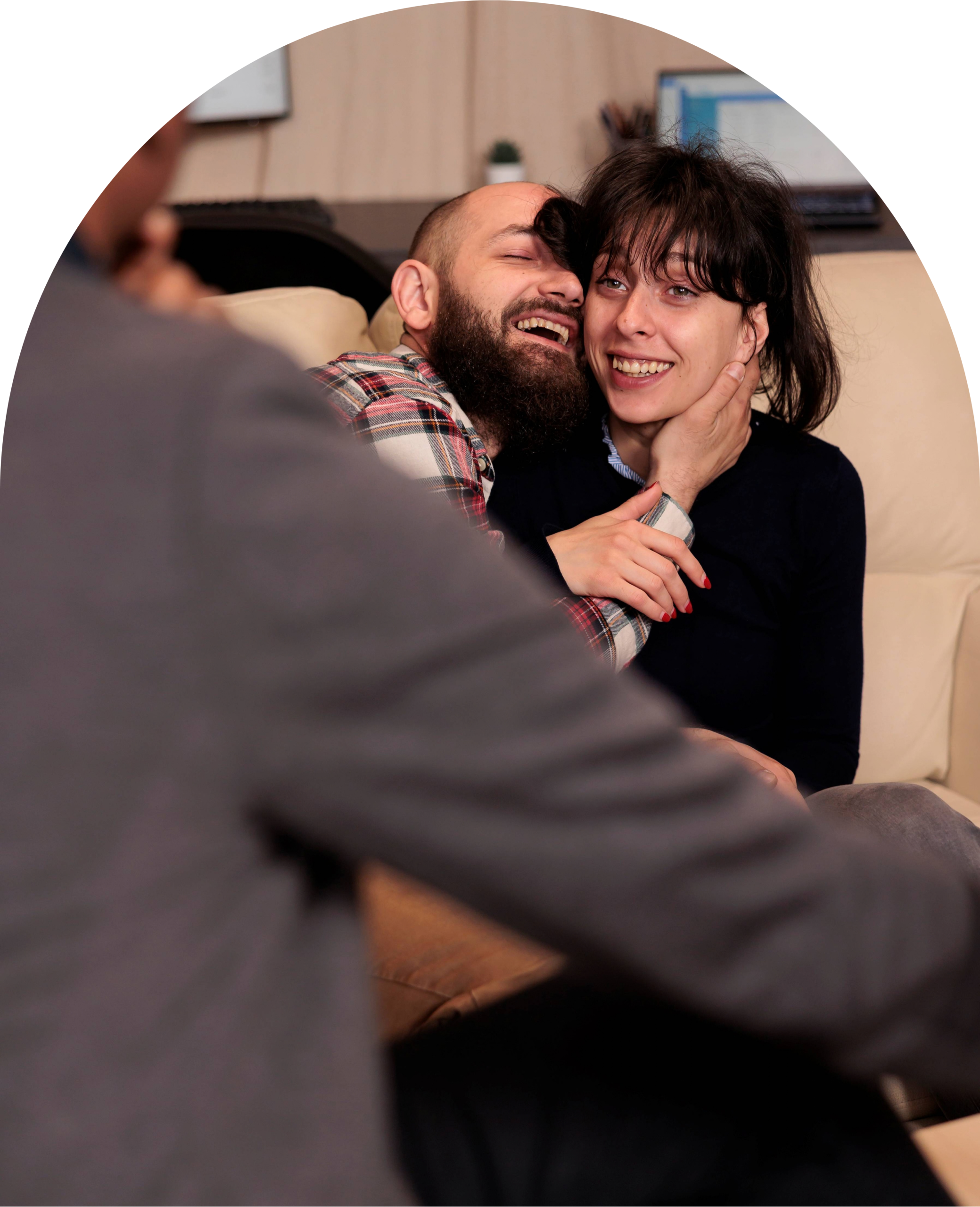 A couple sharing a moment of connection